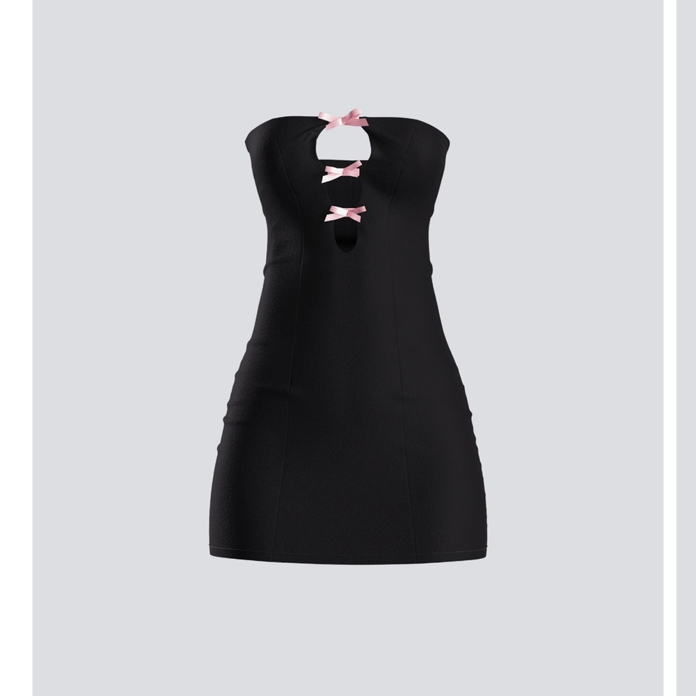 Finesse Bodhi Black Satin Bow Mini Dress